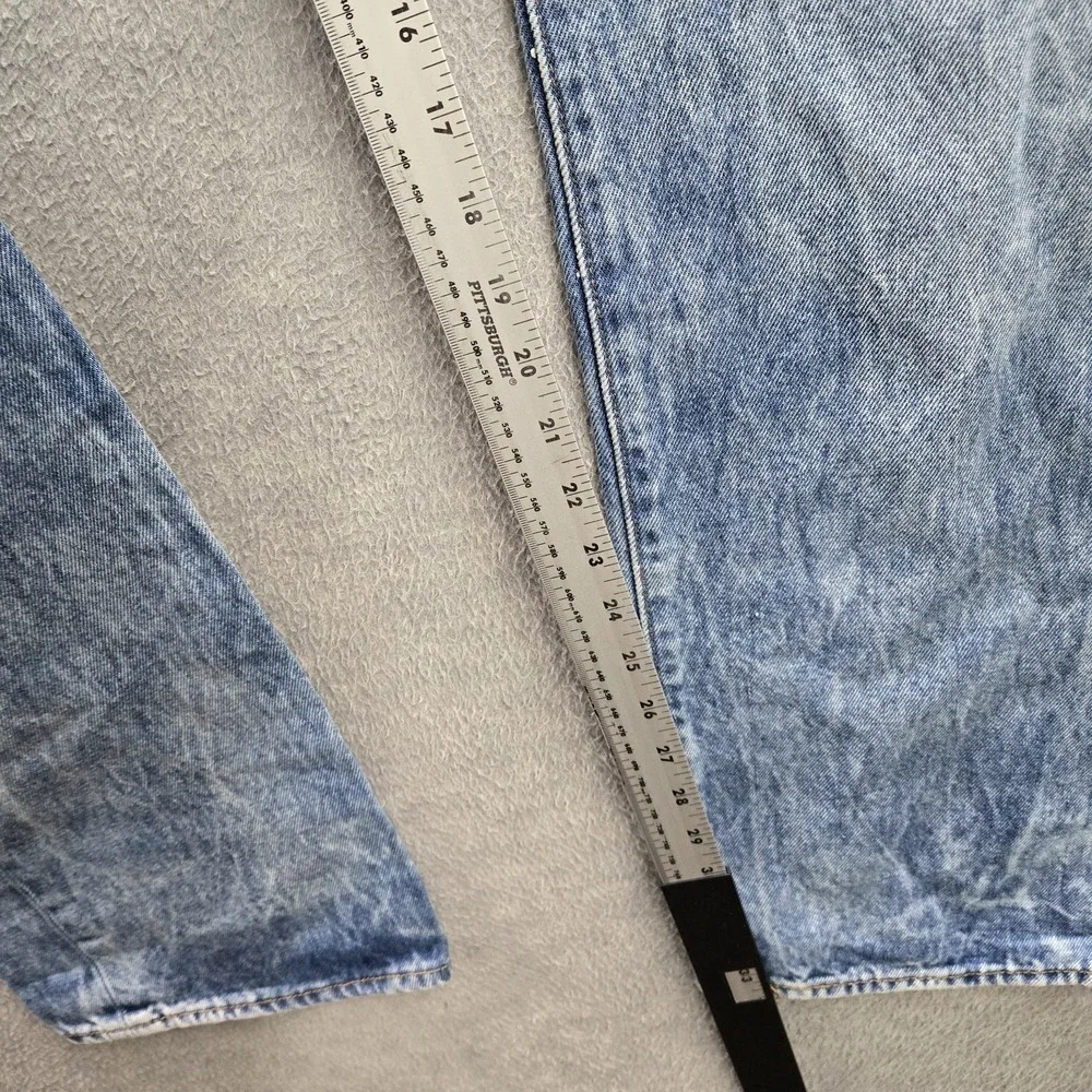 Levi's 501 Men Jeans 38X34 Light Blue Denim Original Fit Straight Leg Distressed